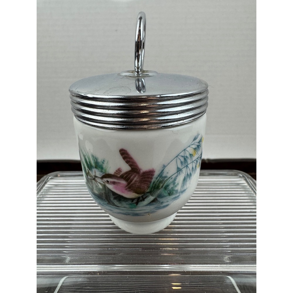Royal Worcester Egg Coddler Standard Size Bird Motif Wren Porcelain England